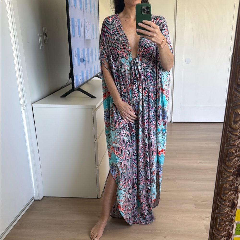 Mara Hoffman for Free People Colorful Patterned Kaftan. One Size Fits All.
